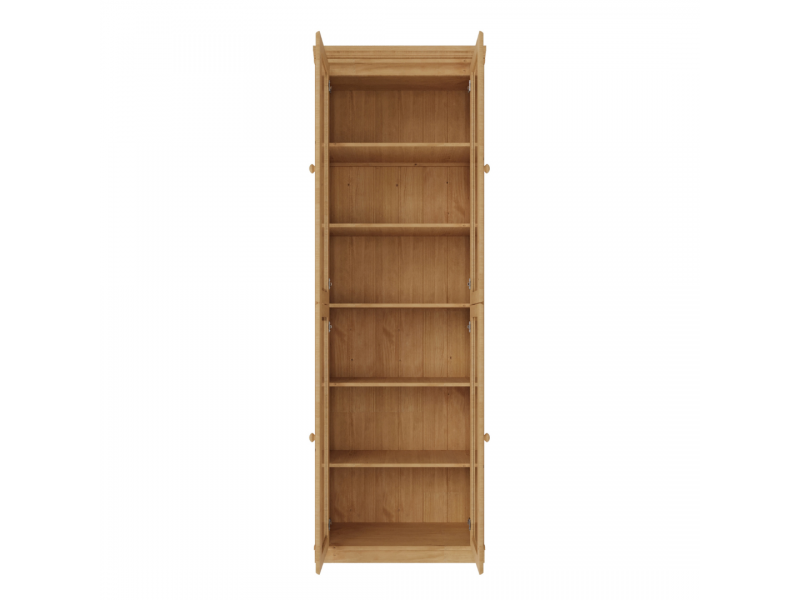 Estante Biblioteca 220 cm em Madeira Maciça com 4 Portas de Vidro acabamento em cera natural com toque acetinado | Coleção Biblioteca